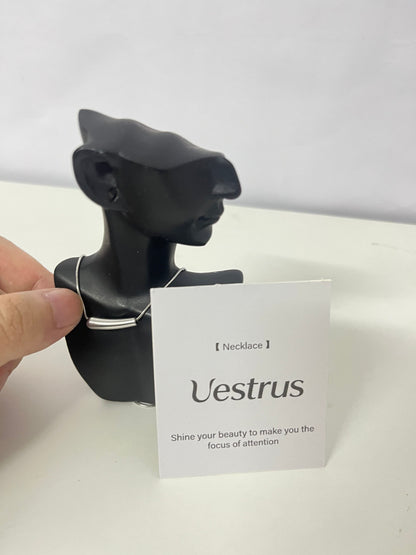 Uestrus Minimalist Geometric Bar Necklace, Niche Design Silver Choker, Must-Have Accessory for Daily & Luxury Outfits