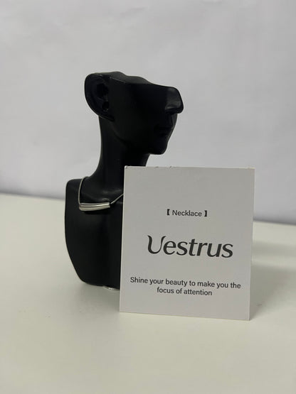Uestrus Minimalist Geometric Bar Necklace, Niche Design Silver Choker, Must-Have Accessory for Daily & Luxury Outfits