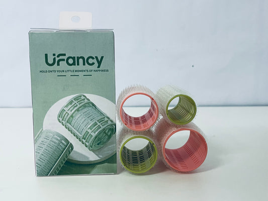 UFancy Non-Electric Hair Rollers – Heatless Self-Grip Curlers with Pastel Pink & Green Design, Gentle Heatless Styling Tools for Natural Curls/Volume, Easy-to-Use Hair Rollers for Daily Hairstyling at Home