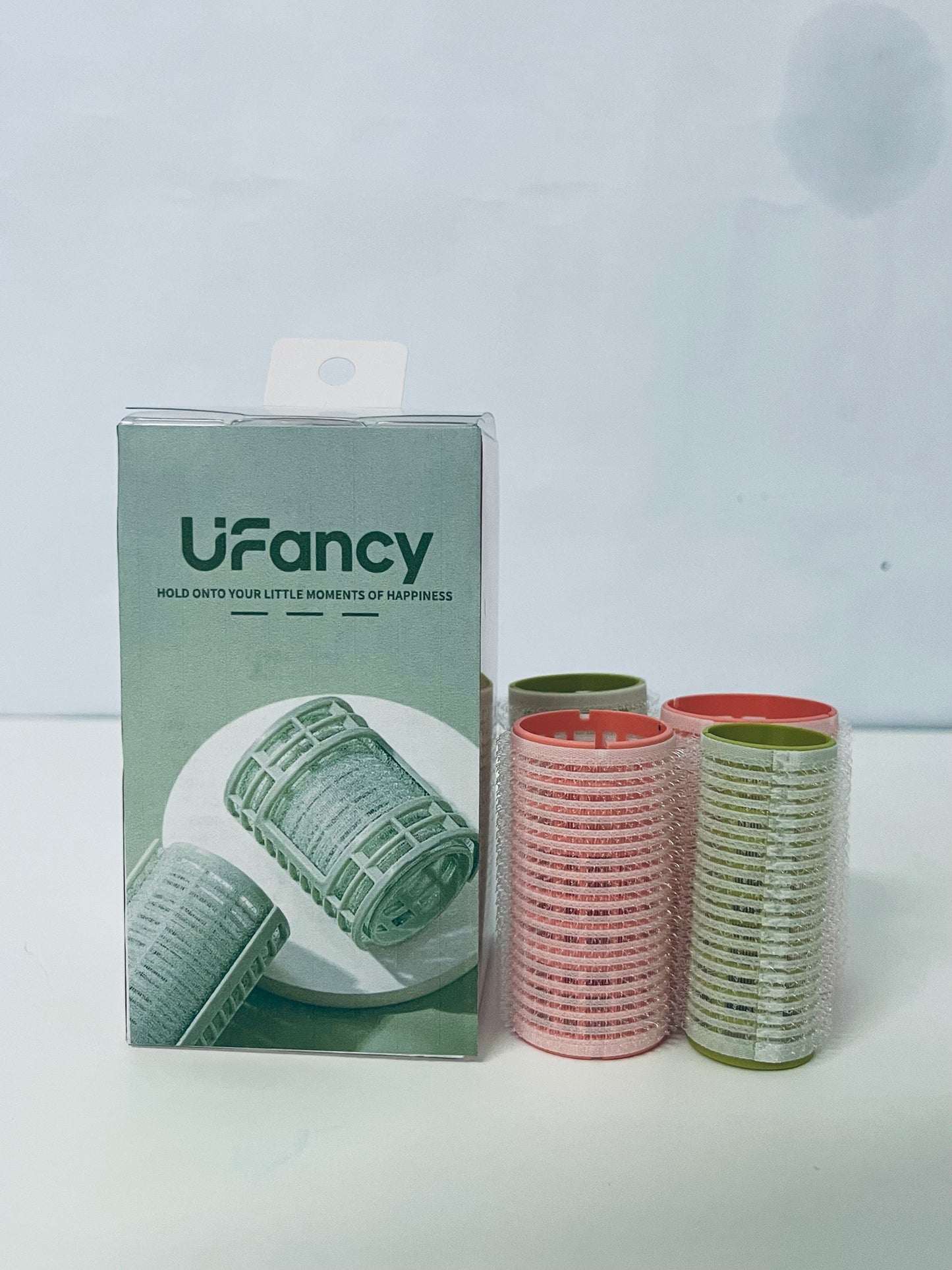 UFancy Non-Electric Hair Rollers – Heatless Self-Grip Curlers with Pastel Pink & Green Design, Gentle Heatless Styling Tools for Natural Curls/Volume, Easy-to-Use Hair Rollers for Daily Hairstyling at Home