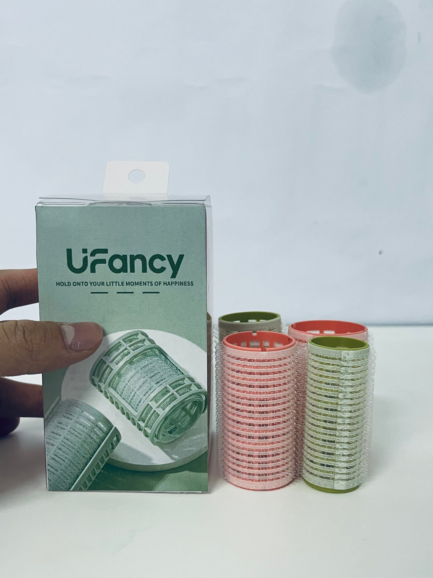 UFancy Non-Electric Hair Rollers – Heatless Self-Grip Curlers with Pastel Pink & Green Design, Gentle Heatless Styling Tools for Natural Curls/Volume, Easy-to-Use Hair Rollers for Daily Hairstyling at Home