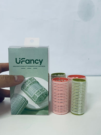 UFancy Non-Electric Hair Rollers – Heatless Self-Grip Curlers with Pastel Pink & Green Design, Gentle Heatless Styling Tools for Natural Curls/Volume, Easy-to-Use Hair Rollers for Daily Hairstyling at Home
