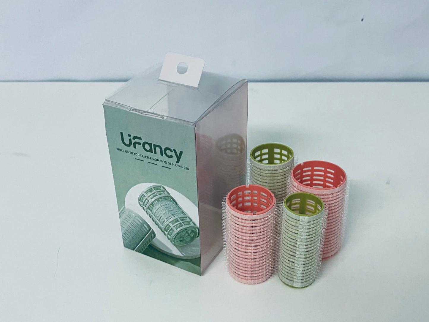 UFancy Non-Electric Hair Rollers – Heatless Self-Grip Curlers with Pastel Pink & Green Design, Gentle Heatless Styling Tools for Natural Curls/Volume, Easy-to-Use Hair Rollers for Daily Hairstyling at Home