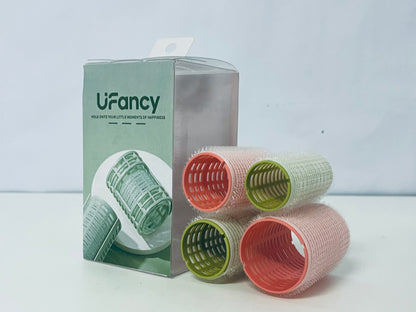 UFancy Non-Electric Hair Rollers – Heatless Self-Grip Curlers with Pastel Pink & Green Design, Gentle Heatless Styling Tools for Natural Curls/Volume, Easy-to-Use Hair Rollers for Daily Hairstyling at Home