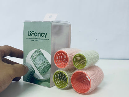 UFancy Non-Electric Hair Rollers – Heatless Self-Grip Curlers with Pastel Pink & Green Design, Gentle Heatless Styling Tools for Natural Curls/Volume, Easy-to-Use Hair Rollers for Daily Hairstyling at Home