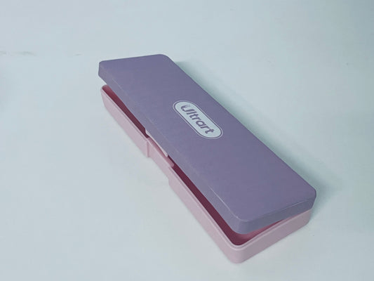 UItrart Two-Tone Pen Case - Lavender & Pink Plastic Pencil Box, Durable Storage Organizer for Pens, Gel Pens, School Supplies, Office Stationery (Portable for Backpack/Desk)