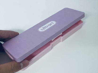 UItrart Two-Tone Pen Case - Lavender & Pink Plastic Pencil Box, Durable Storage Organizer for Pens, Gel Pens, School Supplies, Office Stationery (Portable for Backpack/Desk)