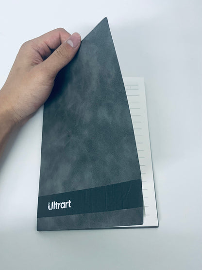 UItrart Premium Faux Leather Notebook - Matte Dark Gray Cover, Eye-Friendly Off-White Lined Pages, Portable Durable Journal for Office, School, Creative Writing, Meeting Notes & Daily Planning