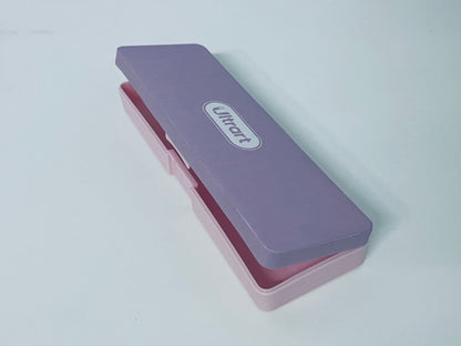 UItrart Two-Tone Pen Case - Lavender & Pink Plastic Pencil Box, Durable Storage Organizer for Pens, Gel Pens, School Supplies, Office Stationery (Portable for Backpack/Desk)