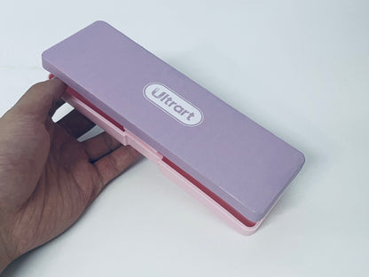 UItrart Two-Tone Pen Case - Lavender & Pink Plastic Pencil Box, Durable Storage Organizer for Pens, Gel Pens, School Supplies, Office Stationery (Portable for Backpack/Desk)
