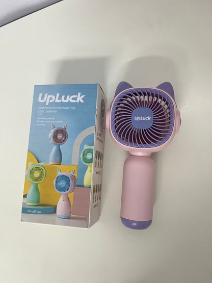 UpLuck Electric Fan - Adorable Pet-Ear Style, One-Key Operation for Summer