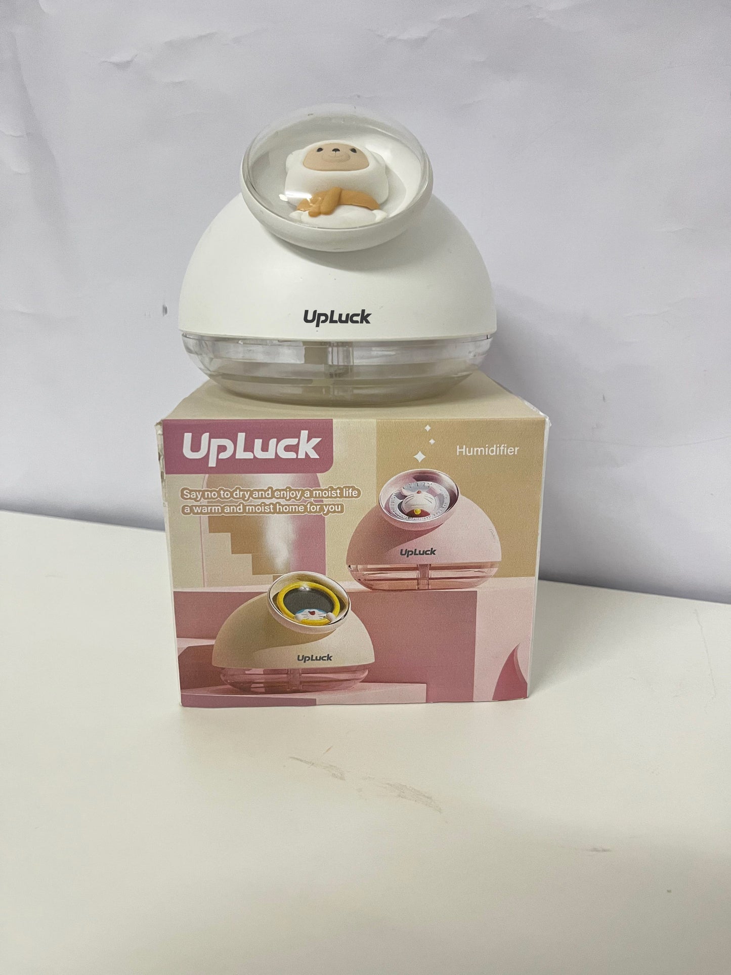 UpLuck White Humidifier - Adorable Monkey Decor + Moisturizing Function