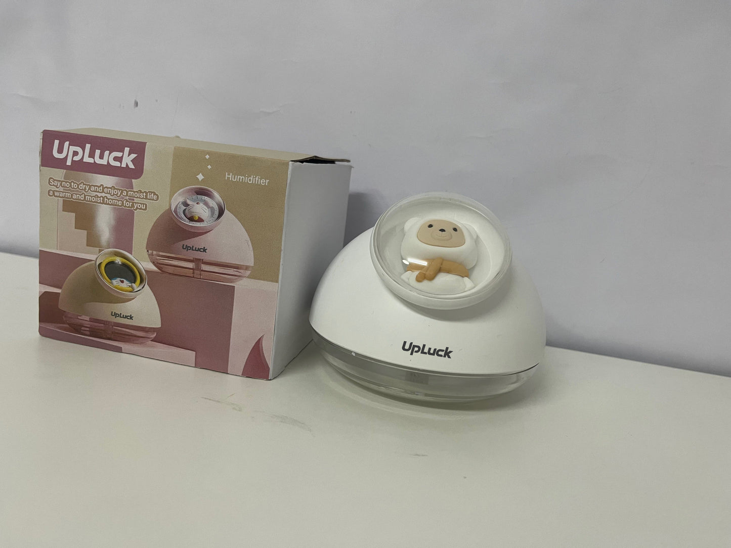 UpLuck White Humidifier - Adorable Monkey Decor + Moisturizing Function