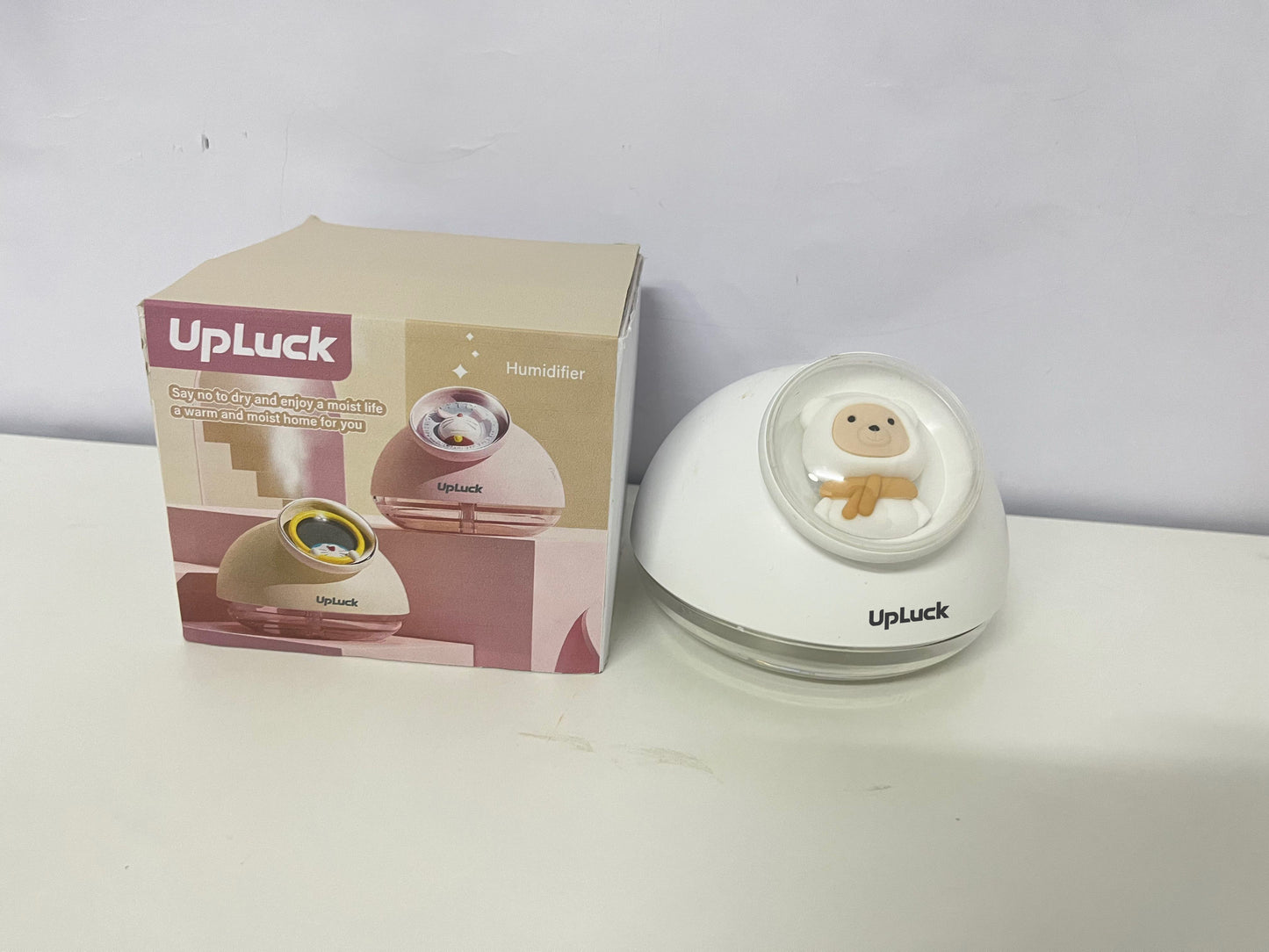 UpLuck White Humidifier - Adorable Monkey Decor + Moisturizing Function