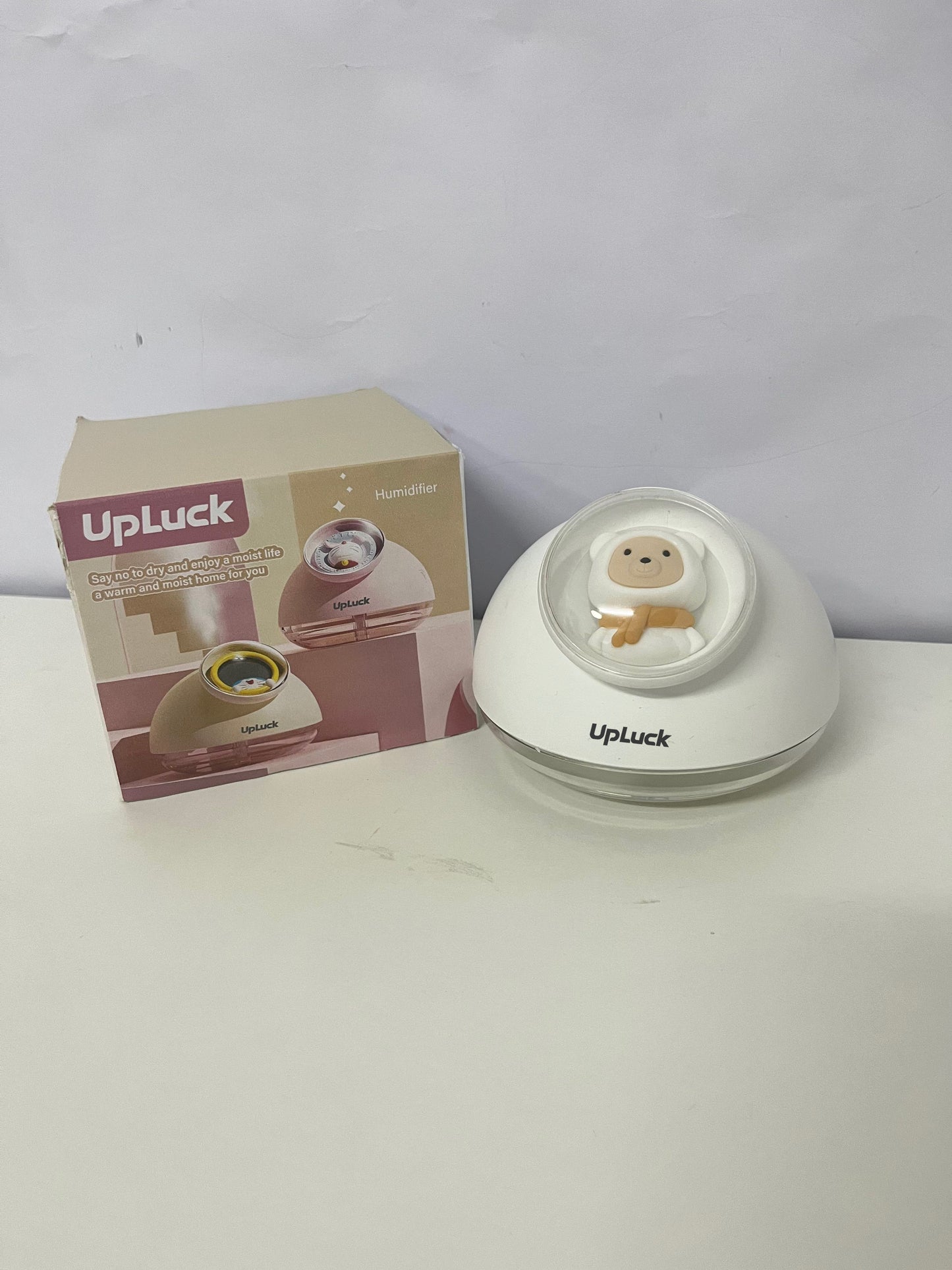 UpLuck White Humidifier - Adorable Monkey Decor + Moisturizing Function