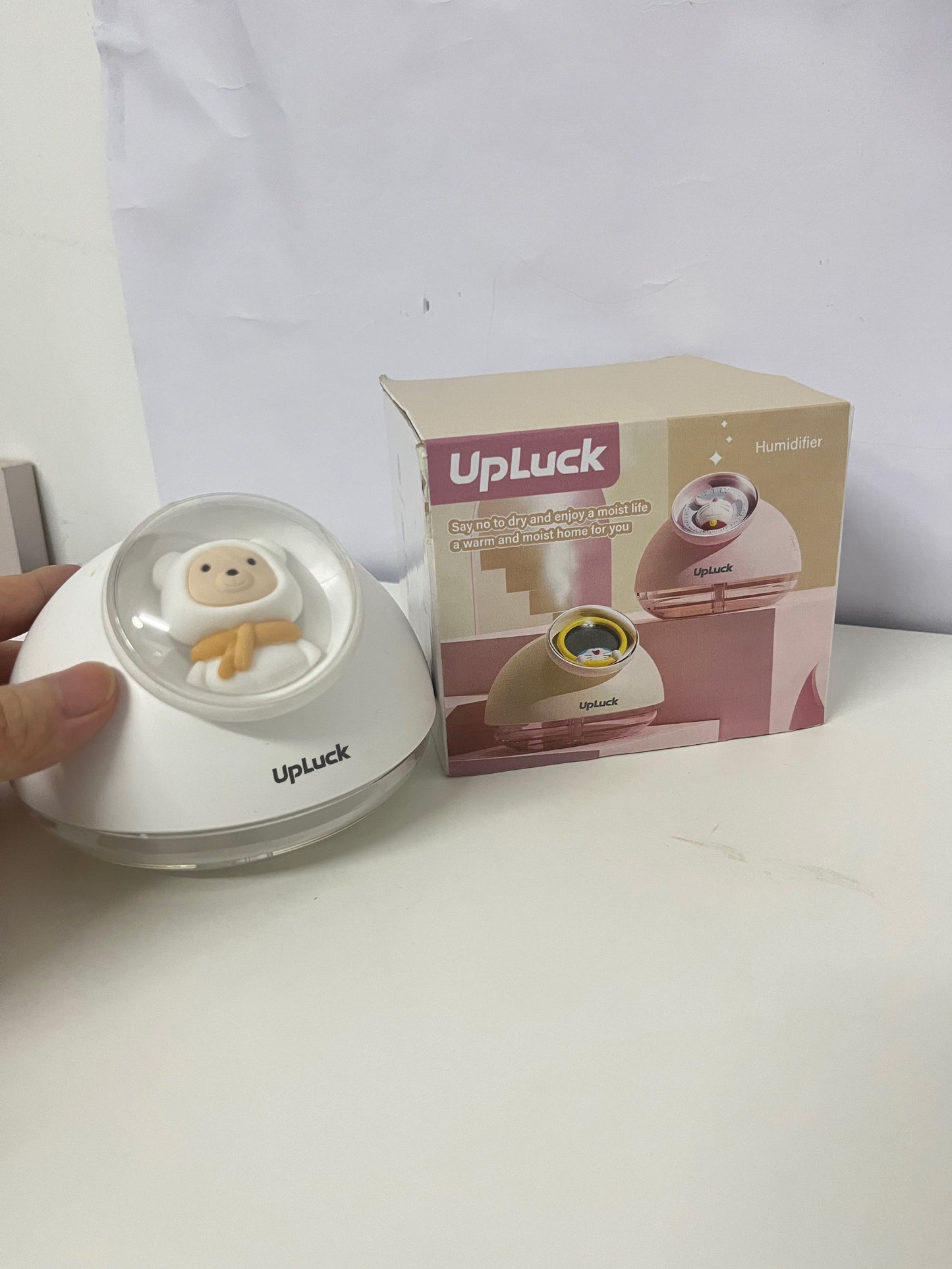 UpLuck White Humidifier - Adorable Monkey Decor + Moisturizing Function