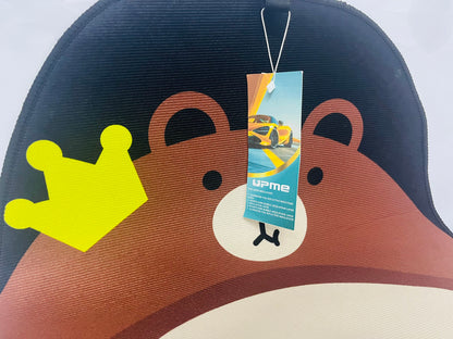 Upme Cartoon Bear Car Seat Cushion - Cute Crown Bear Design Universal Fit Seat Protector Pad