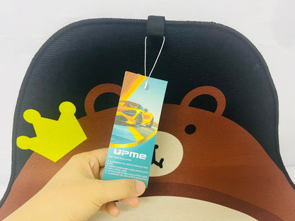 Upme Cartoon Bear Car Seat Cushion - Cute Crown Bear Design Universal Fit Seat Protector Pad