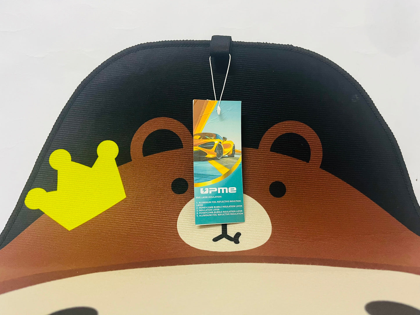Upme Cartoon Bear Car Seat Cushion - Cute Crown Bear Design Universal Fit Seat Protector Pad