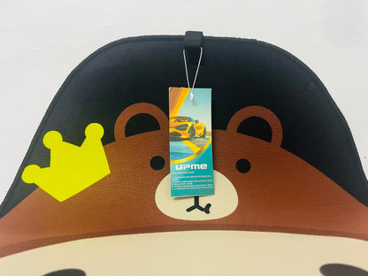 Upme Cartoon Bear Car Seat Cushion - Cute Crown Bear Design Universal Fit Seat Protector Pad