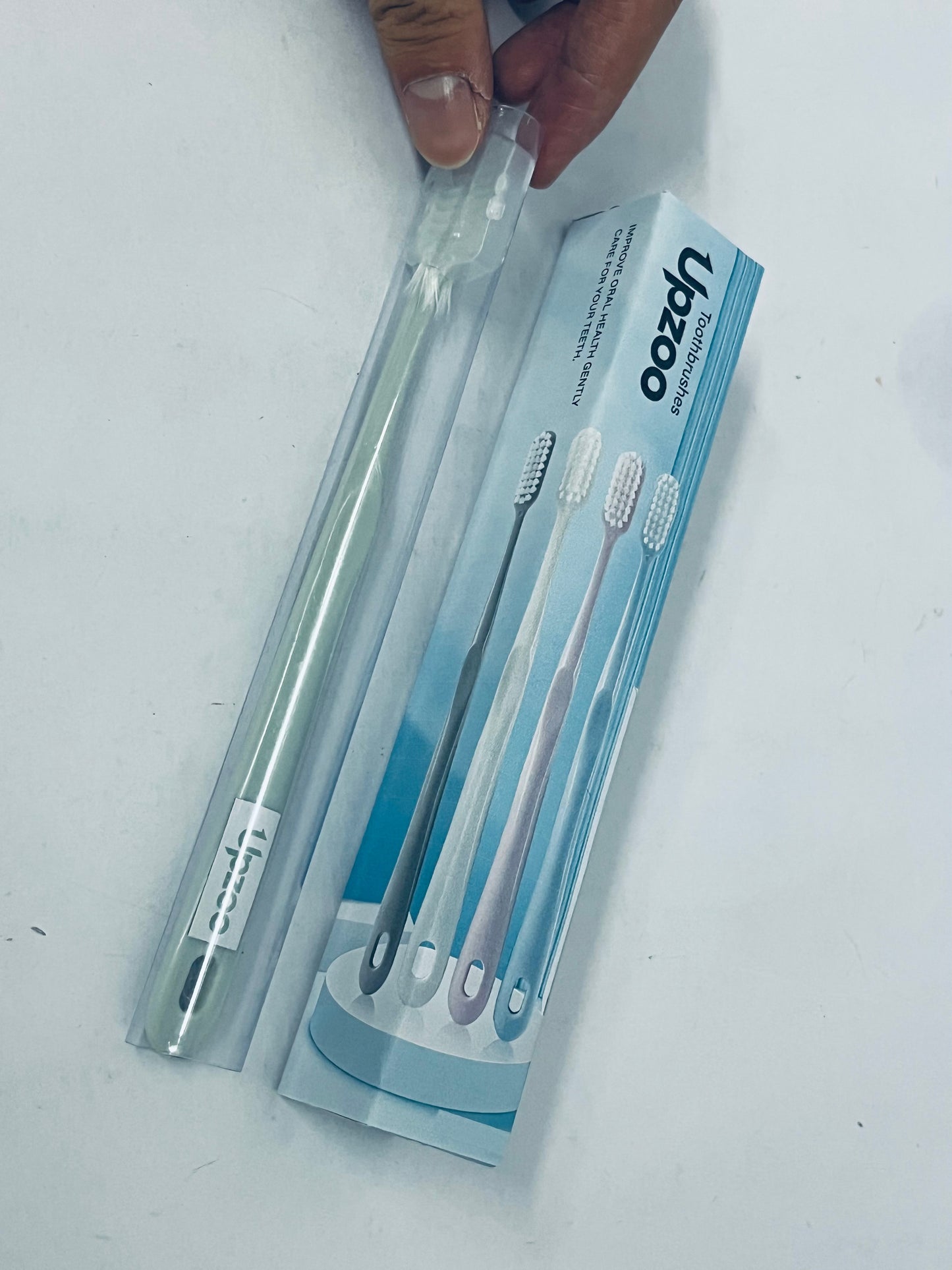 Upzoo Classic Manual Toothbrush with Extra Soft Activated-Charcoal, Tapered Bristles, Bioplastic Handle That Includes Travel Cap, Dentist-Approved, Great for Adults and Kids, Multi Color