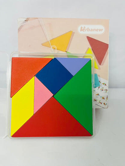 Urbanew Wooden Puzzles for Kids Tangrams Puzzle Brain Logic Blocks,Fun Games Educational Gifts for Kids and Adults(Notch Style)