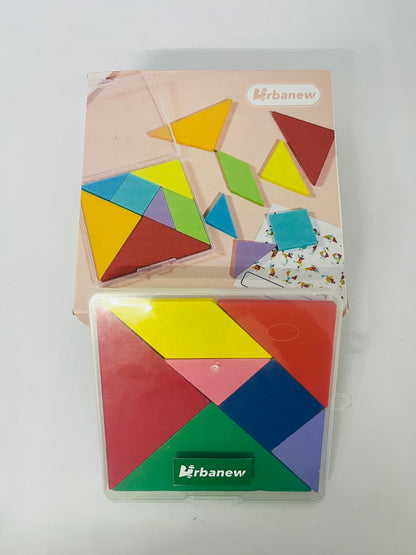 Urbanew Wooden Puzzles for Kids Tangrams Puzzle Brain Logic Blocks,Fun Games Educational Gifts for Kids and Adults(Notch Style)