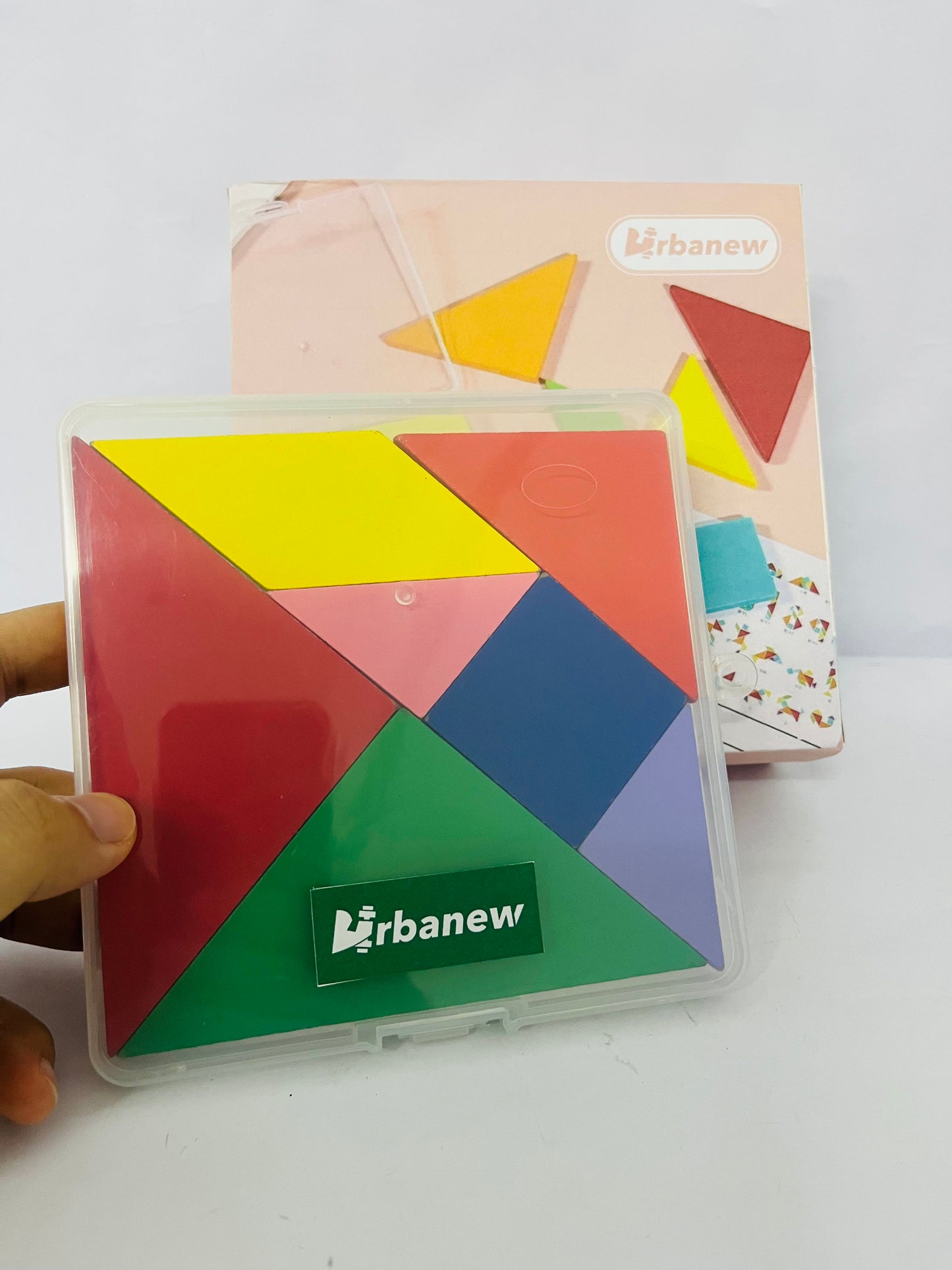 Urbanew Wooden Puzzles for Kids Tangrams Puzzle Brain Logic Blocks,Fun Games Educational Gifts for Kids and Adults(Notch Style)