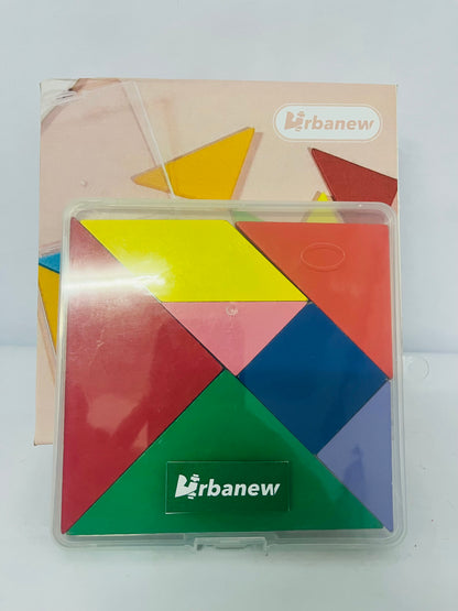 Urbanew Wooden Puzzles for Kids Tangrams Puzzle Brain Logic Blocks,Fun Games Educational Gifts for Kids and Adults(Notch Style)