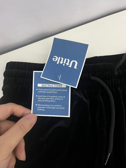 【Utitle Black Velvet Casual Pants】—— Luxurious Comfort for Daily Styling