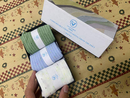 VEGETABLE ORBS Socks Socks For Women, Set in Gift Craft Box Ribbed Design, Soft, Breathable, Socks for Hiking, Comfort, Durable