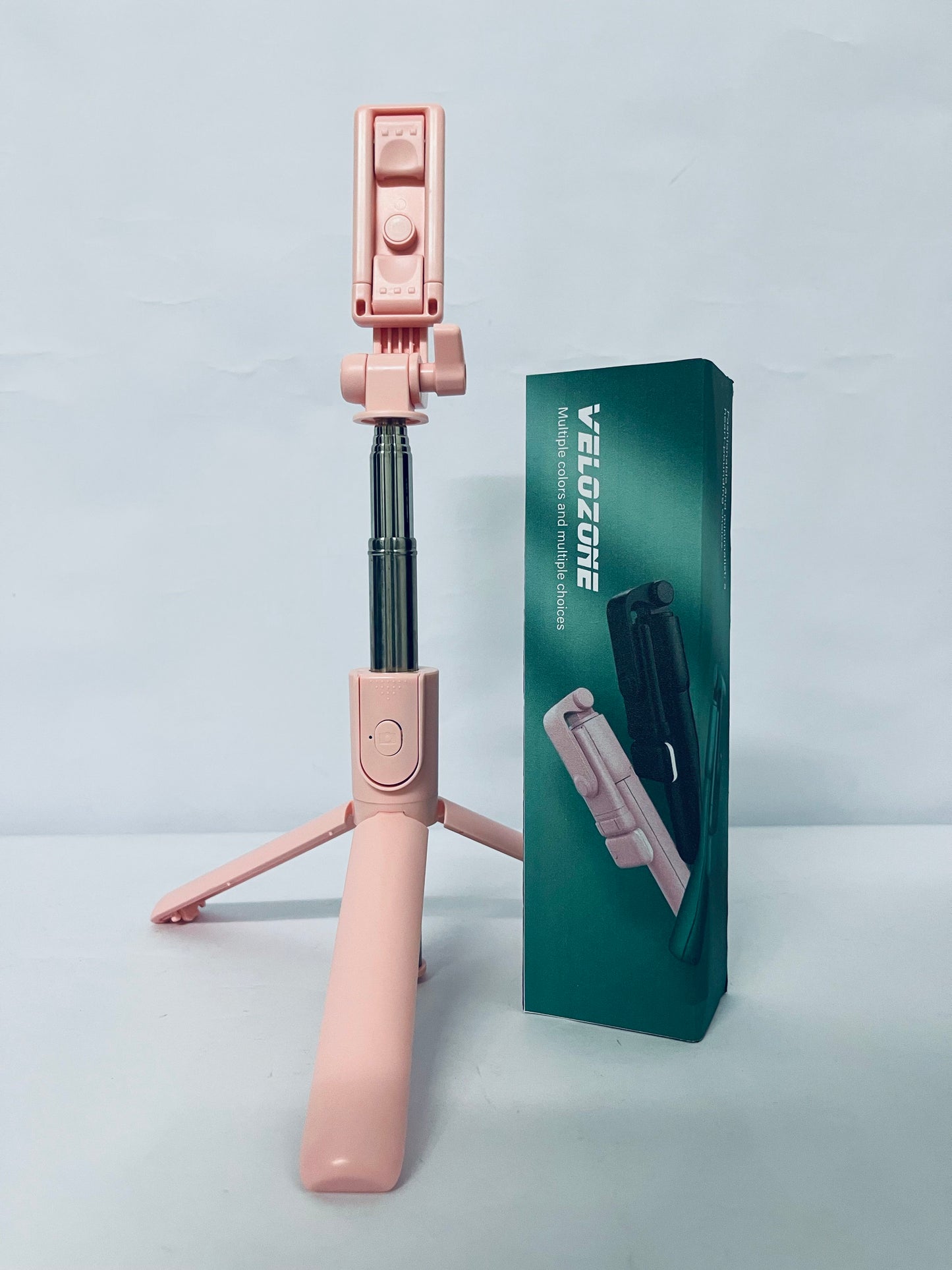 VELOZONE Selfie Stick Tripod with Light and Detachable Phone Holder, 41.7" Extendable Phone Tripod , 360° Rotatable Selfie Stick Stand for iPhone, Samsung, and Android Smartphones