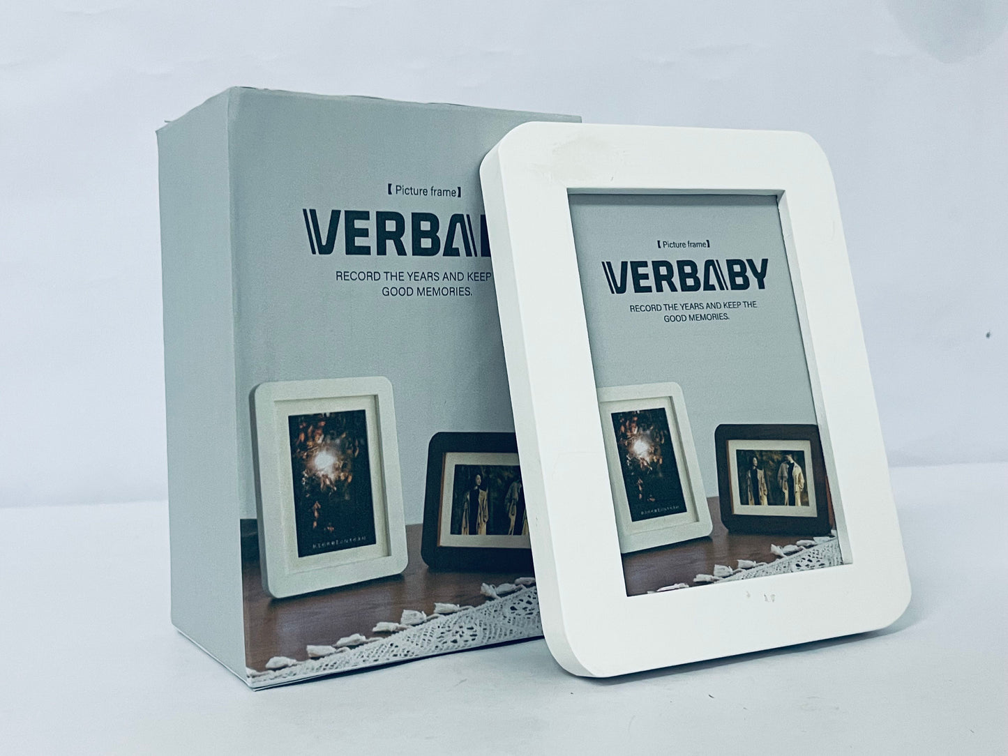 VERBABY Round Corner Wood Picture Frame with Mat Shatterproof Plexiglass Includes Hanging Hardware For Wall Hanging Or Tabletop Display Fram