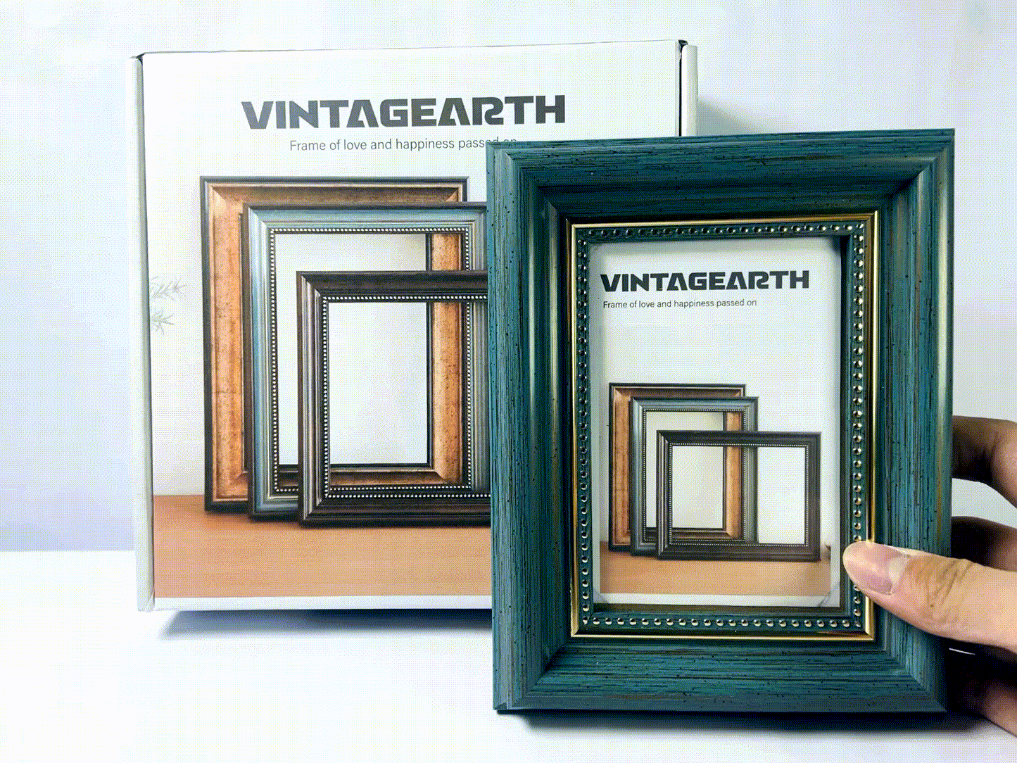 VINTAGEARTH 8x10 Picture Frame, Rustic Farmhouse Picture Frames for Table or Wall Hanging