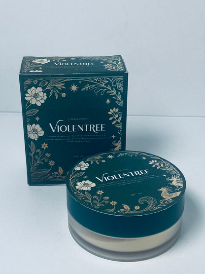 VIOLENTREE Lightweight Translucent Loose face powder Makeup, Matte Non-Sticky Finishing Baking Makeup, Concealing Nude Face Pressed Foundation Powder for Women With Puff