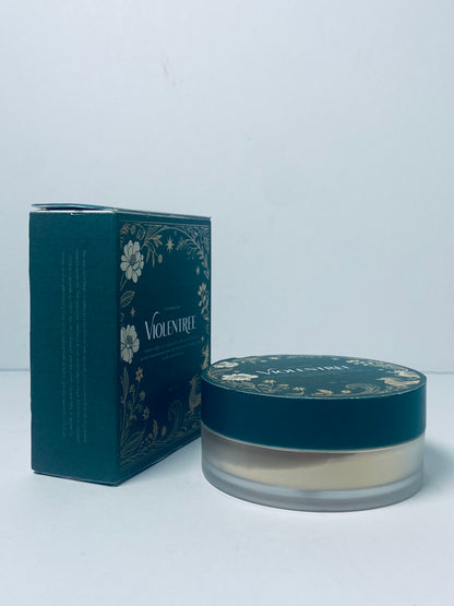 VIOLENTREE Lightweight Translucent Loose face powder Makeup, Matte Non-Sticky Finishing Baking Makeup, Concealing Nude Face Pressed Foundation Powder for Women With Puff