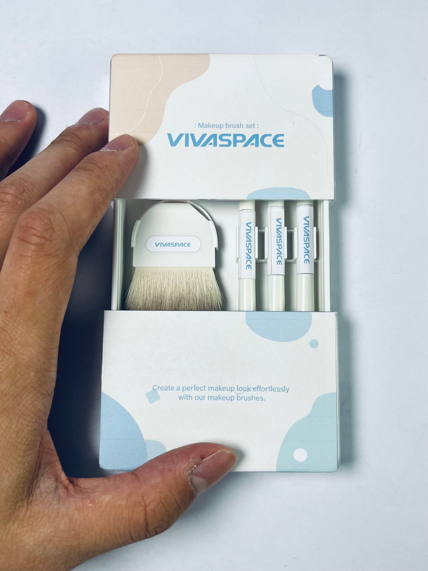 VIVASPACE Eye Makeup Brush Set, 4 Pcs Professional Blending Eyeshadow Makeup Brushes for Concealer Eyebrows Eyeliner, Soft Hairs & metal Handle