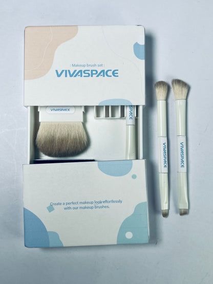 VIVASPACE Eye Makeup Brush Set, 4 Pcs Professional Blending Eyeshadow Makeup Brushes for Concealer Eyebrows Eyeliner, Soft Hairs & metal Handle
