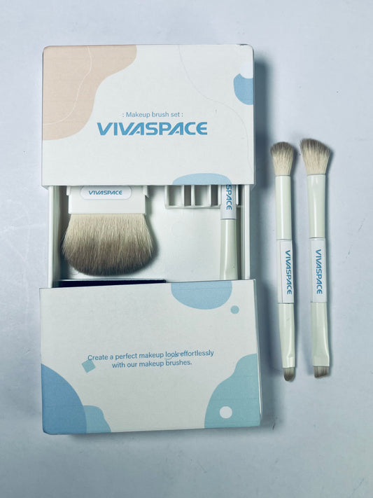 VIVASPACE Eye Makeup Brush Set, 4 Pcs Professional Blending Eyeshadow Makeup Brushes for Concealer Eyebrows Eyeliner, Soft Hairs & metal Handle