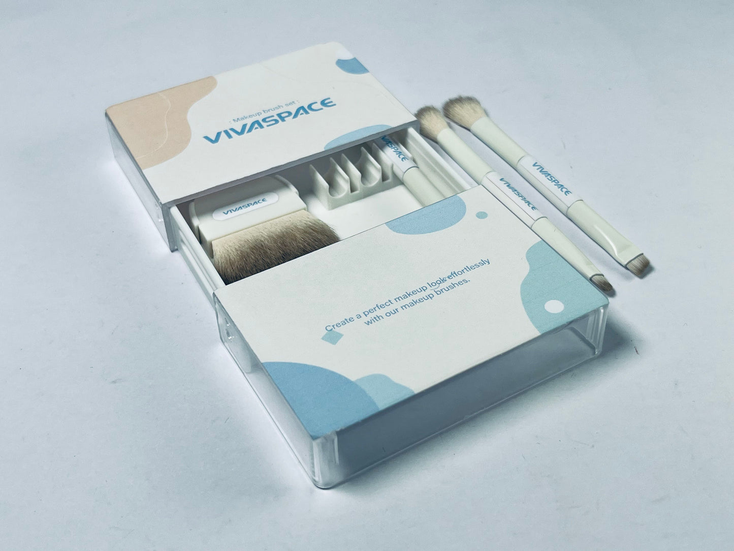 VIVASPACE Eye Makeup Brush Set, 4 Pcs Professional Blending Eyeshadow Makeup Brushes for Concealer Eyebrows Eyeliner, Soft Hairs & metal Handle