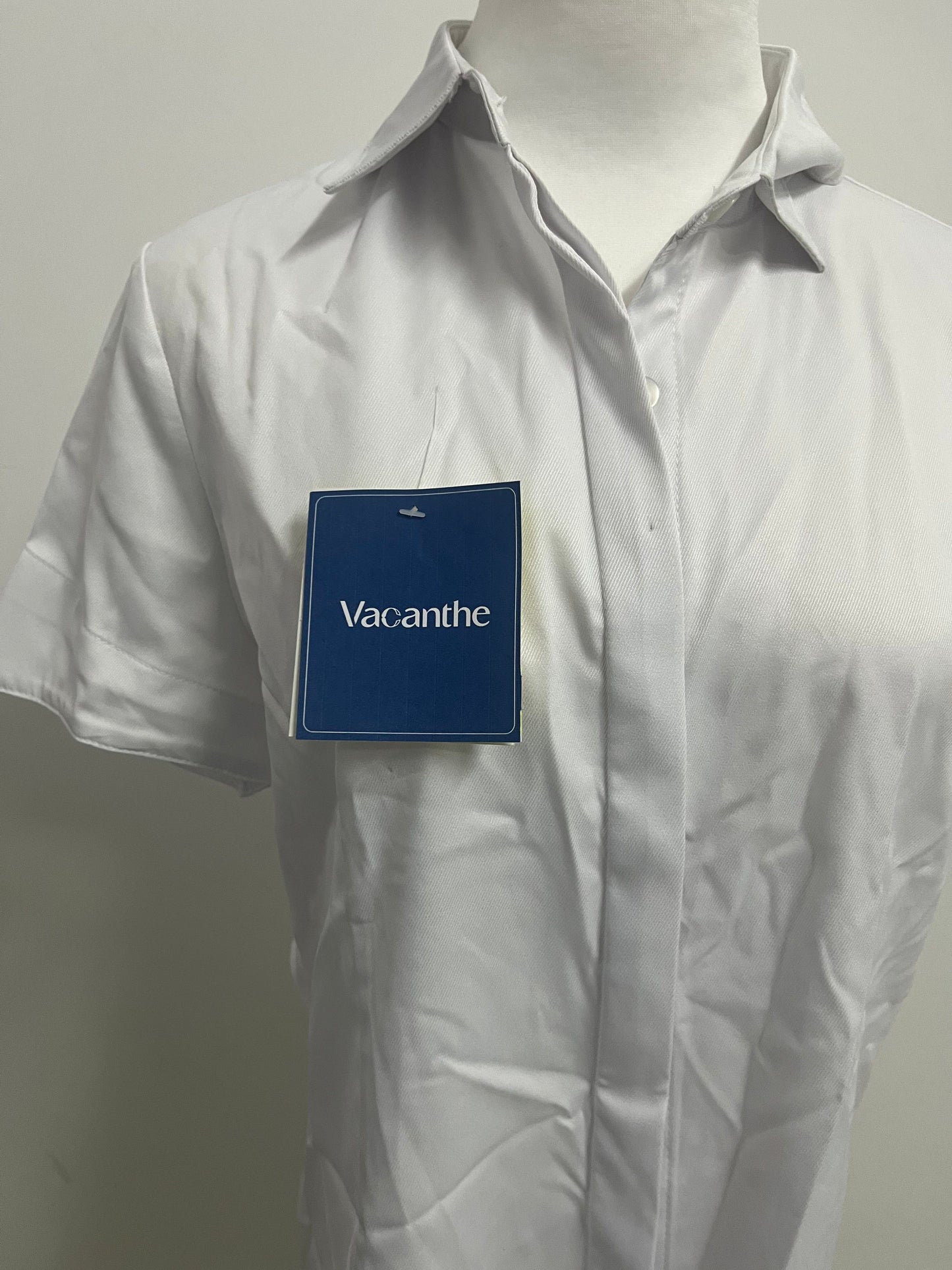 [Vacanthe Chemises]——Vacanthe Classic Twill Short-Sleeve Shirt - Oversized Versatile White Button-Down