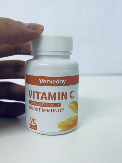 Verveday Orange-Flavored Vitamin C Tablets: Daily Light Nutritional Supply for Immunity Boost