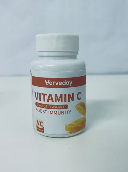 Verveday Orange-Flavored Vitamin C Tablets: Daily Light Nutritional Supply for Immunity Boost