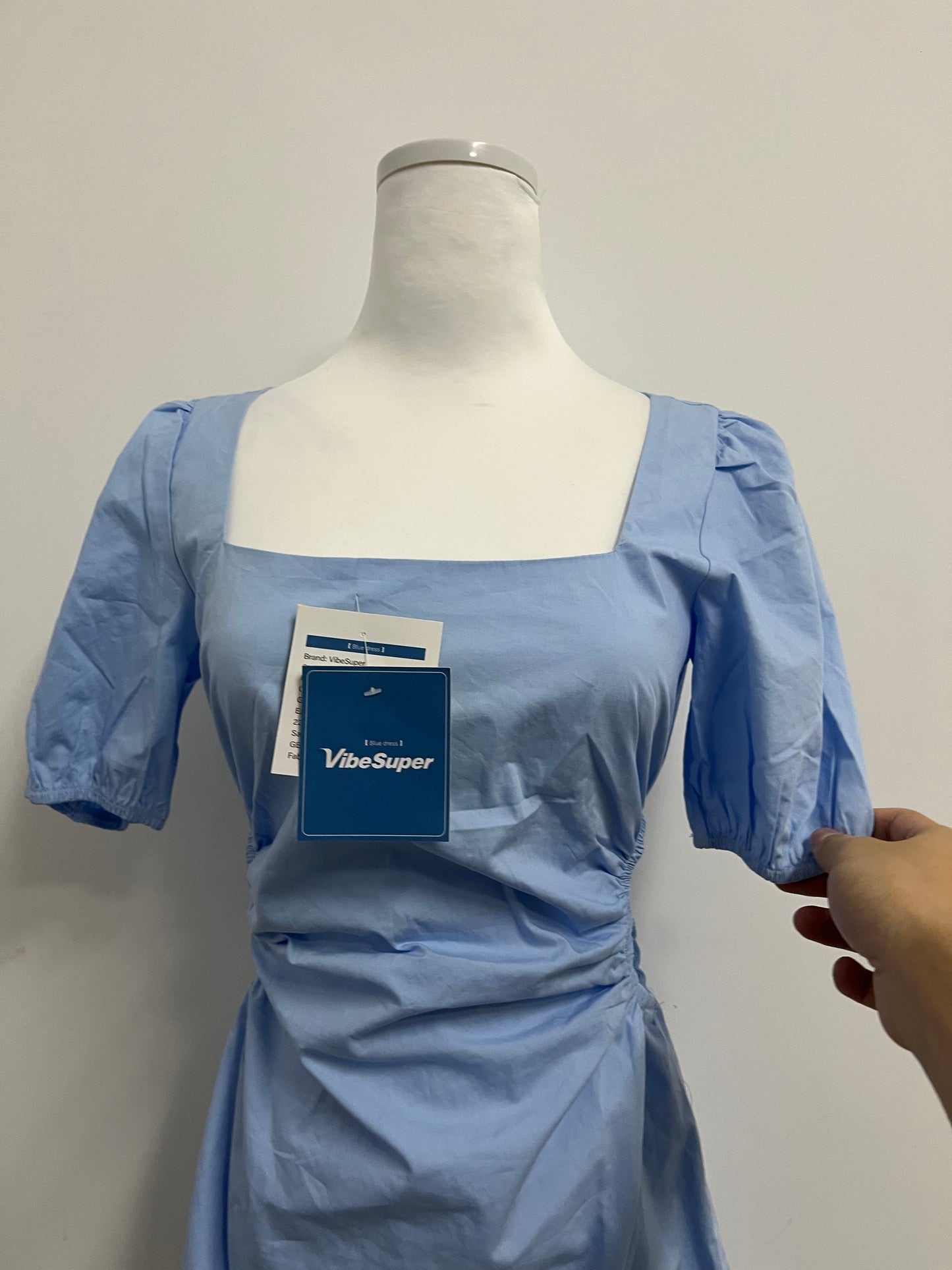 VibeSuper Womens 2025 Square Neck Dress Short Puff Sleeve A-Line Casual Short Mini Dresses