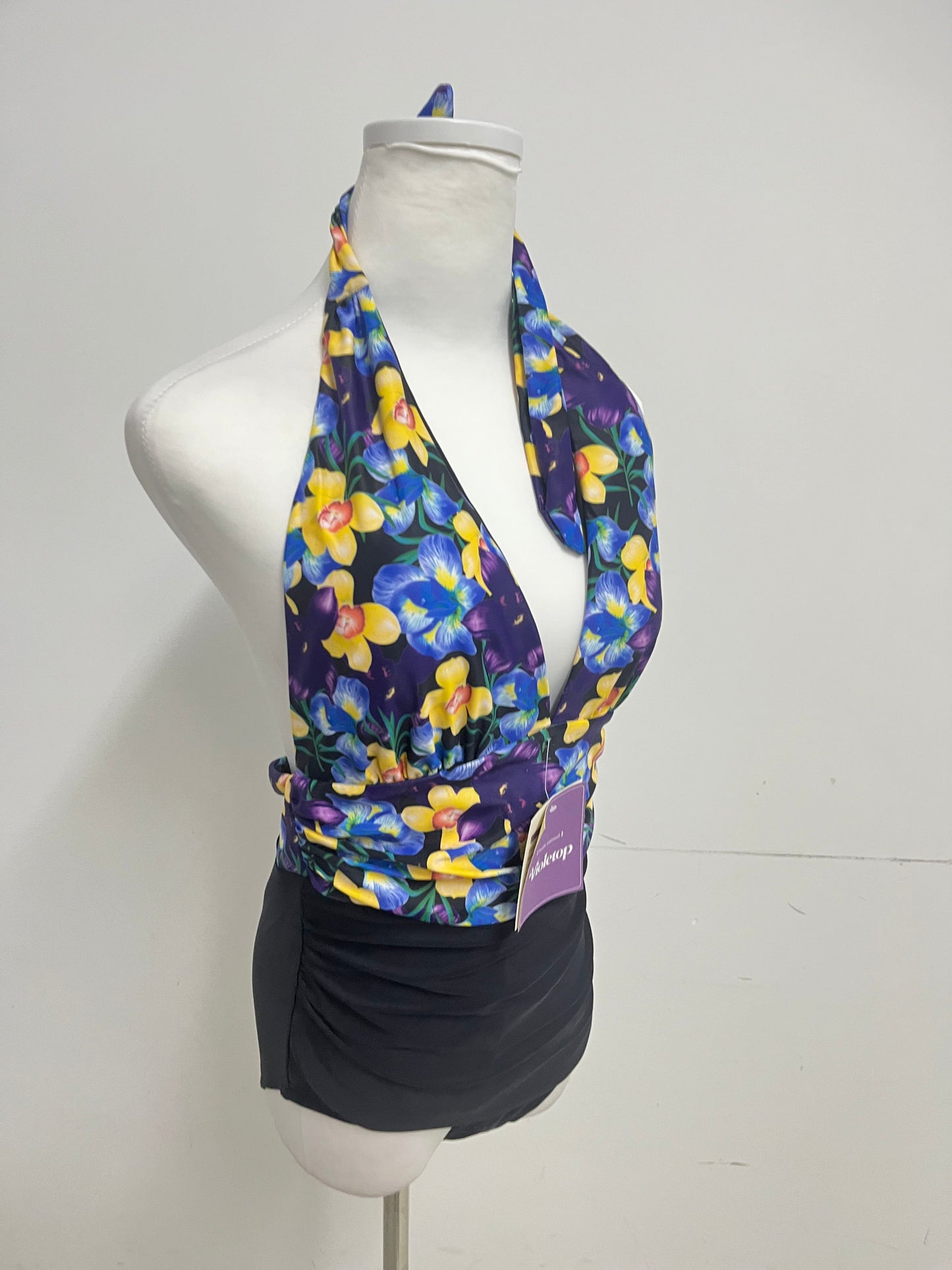 Violetop Swimsuits Floral Halter - Vibrant Print with Flattering Ruched Bottoms