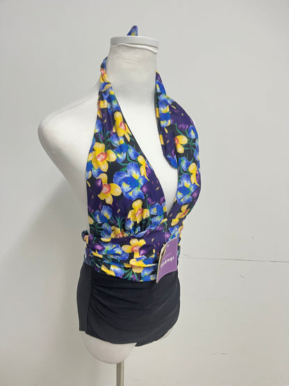 Violetop Swimsuits Floral Halter - Vibrant Print with Flattering Ruched Bottoms
