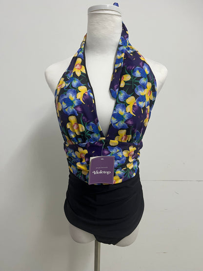 Violetop Swimsuits Floral Halter - Vibrant Print with Flattering Ruched Bottoms