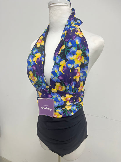 Violetop Swimsuits Floral Halter - Vibrant Print with Flattering Ruched Bottoms