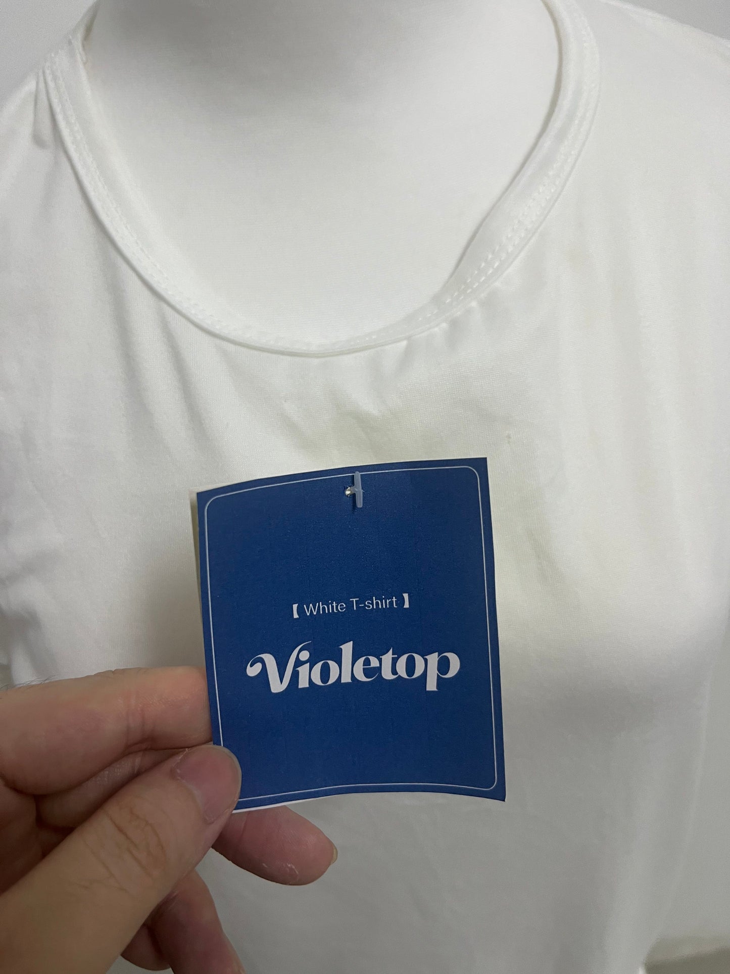 Violetop White Crew Neck T-Shirt - Versatile Short-Sleeve Everyday Wear