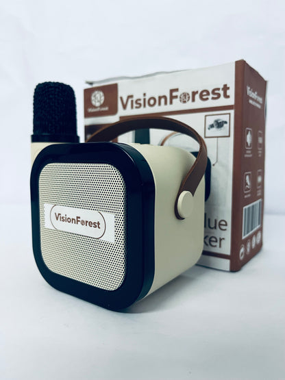 VisionForest Karaoke Machine for Kids Adults, Mini Portable Bluetooth Karaoke Speaker with Wireless Microphone and Light,Toys for All Smartphones,Birthday, Family,Home Party Beige